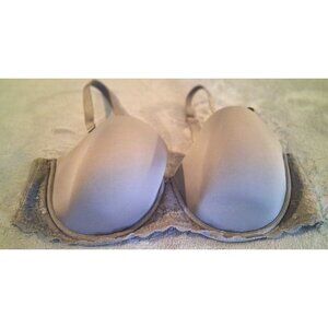 Torrid Curve Strapless Lined Bra Underwire Lace Trim Womens 42D Gray